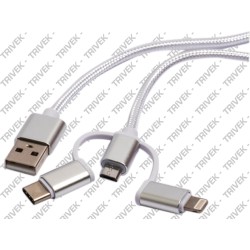 Cavo Connettore USB - 3-in-1 Rivestito in Cotone SF SOLUZIONI