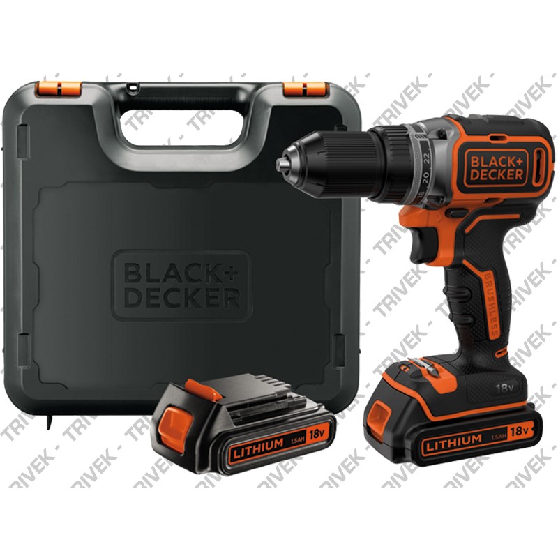 Trapano Avvitatore 2 Batterie 18 Volt Litio 2Ah Brushless BLACK+DECKER