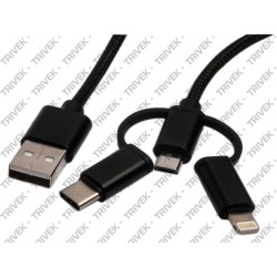 Cavo Connettore USB - 3-in-1 Rivestito in Cotone SF SOLUZIONI