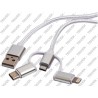 Cavo Connettore USB - 3-in-1 Rivestito in Cotone SF SOLUZIONI