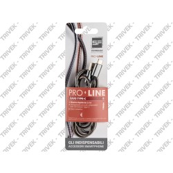 Cavo Connettore USB - Type-C (R+) SF SOLUZIONI 1 Metro Metallo Scuro