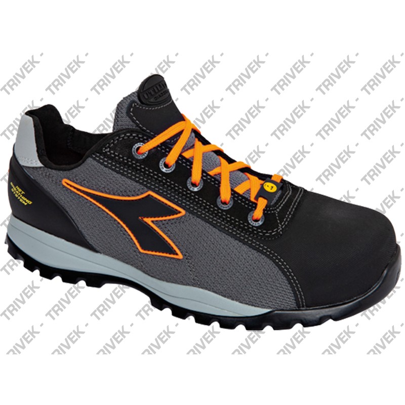 Calzatura di Sicurezza "Glove Net Low Pro" S1P-HRO-ESD DIADORA Asfalto Arancione Fluo 