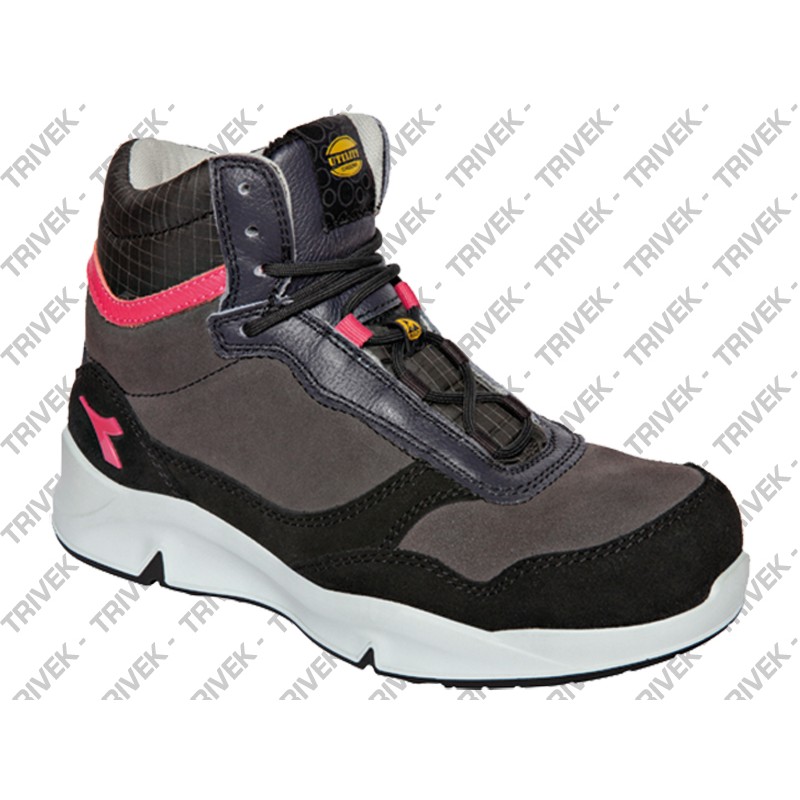 Calzatura di Sicurezza "Athena Mid" S3L-FO-SR-ESD DIADORA Ferro 9 e Lampone 