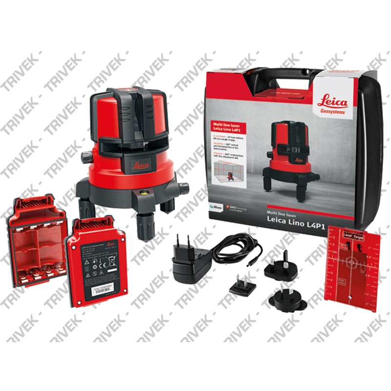 Livella Laser Raggio Rosso LINO L4P1-1 con Batterie Litio LEICA