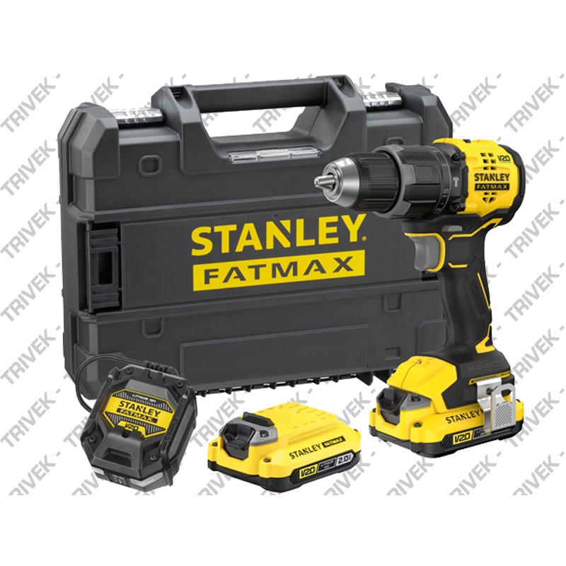 Trapano Avvitatore a Percussione Brushless Litio V20 18V 2x 2.0Ah STANLEY FATMAX