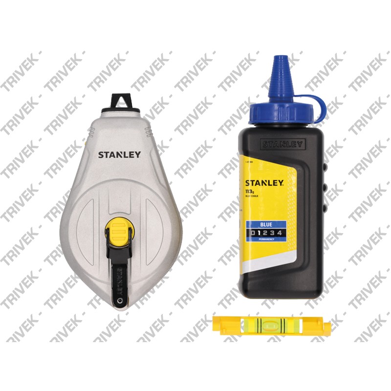 Set Tracciatore Alluminio 1:1 + Polvere + Livella Filo 30m STANLEY